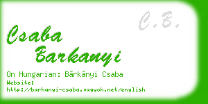 csaba barkanyi business card